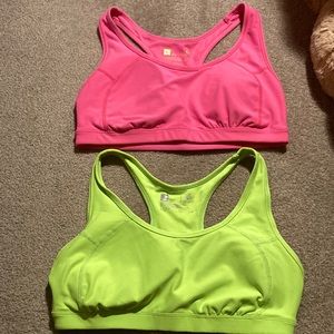 Set of Xersion neon sports bras